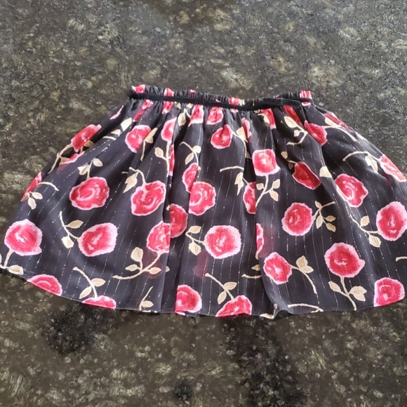 Kate spade girls floral metallic chiffon skirt - Picture 2 of 5